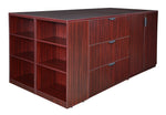 Regency Legacy Executive Stand Up Lateral File 3 Storage Cabinet Quad with Bookcase End 85
