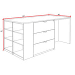 Regency Legacy Executive Stand Up Lateral File 3 Desk Quad with Bookcase End 85
