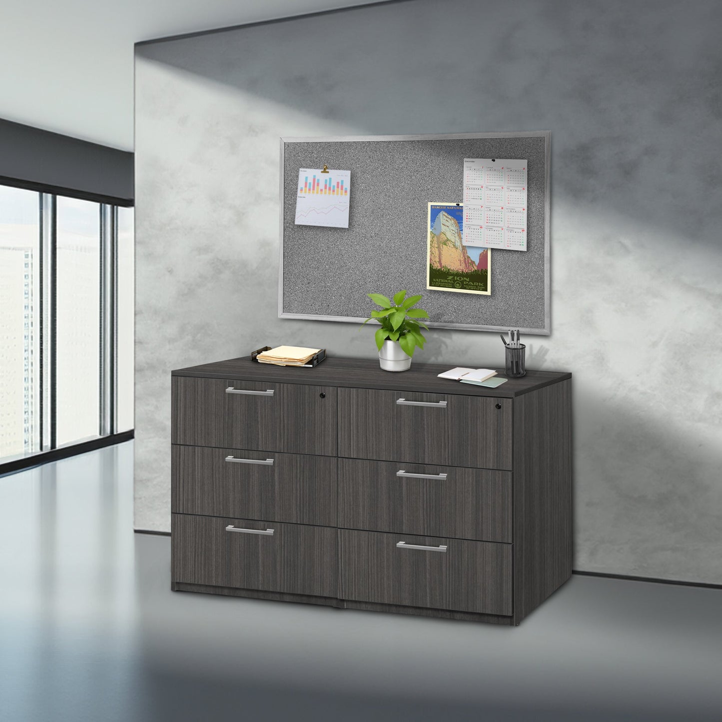 Regency Legacy Executive Stand Up Side to Side Lateral File Station 72"W x 23"D x 42"H (REG - LSLFLF7223) - SchoolOutlet