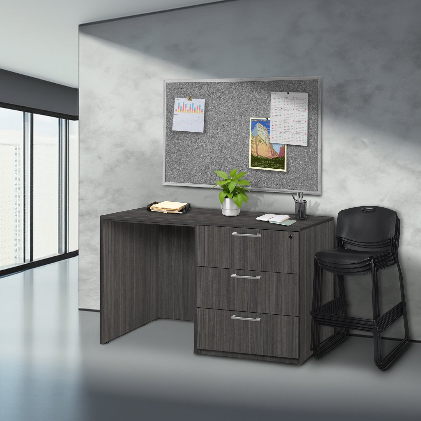 Regency Legacy Executive Stand Up Side to Side Lateral File Desk Station 72"W x 23"D x 42"H (REG - LSLFSD7223) - SchoolOutlet