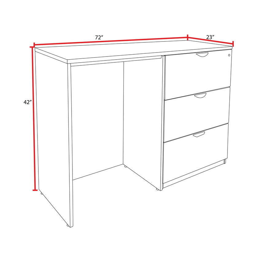 Regency Legacy Executive Stand Up Side to Side Lateral File Desk Station 72"W x 23"D x 42"H (REG - LSLFSD7223) - SchoolOutlet