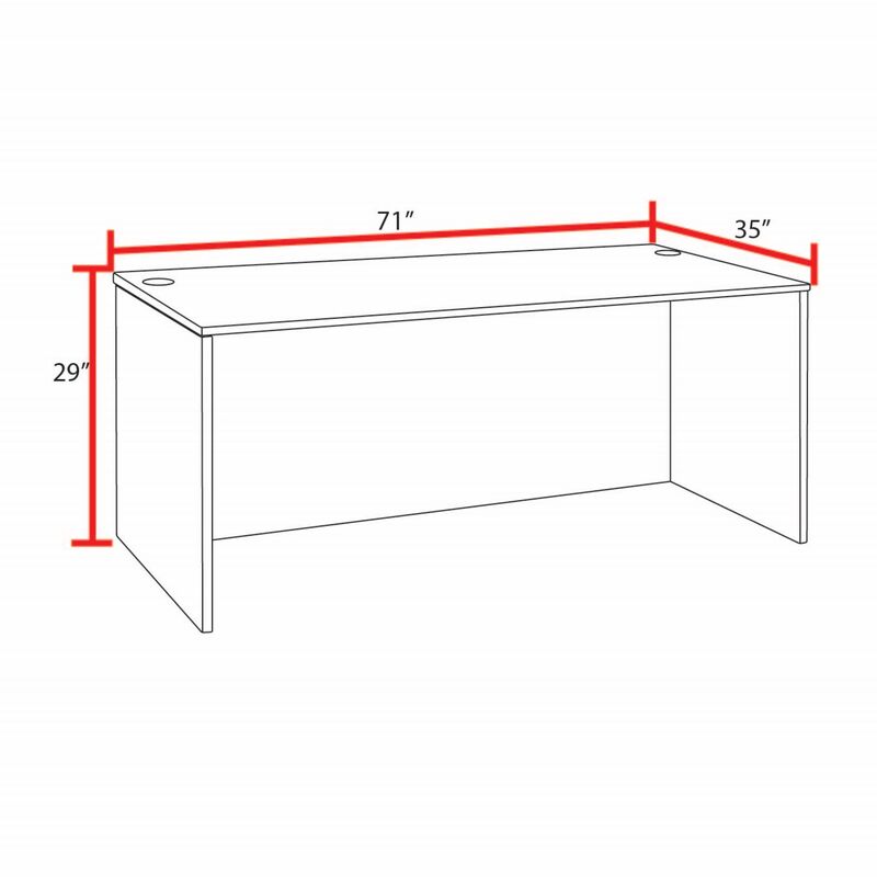 Regency Legacy 71 x 35 in. Executive Desk with Single Pedestal Drawer Unit - SchoolOutlet
