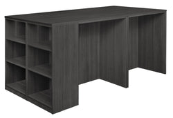 Regency Legacy Executive Stand Up Desk Quad with Bookcase End 85"W x 46"D x 42"H (REG-LSSDQUAD8546)