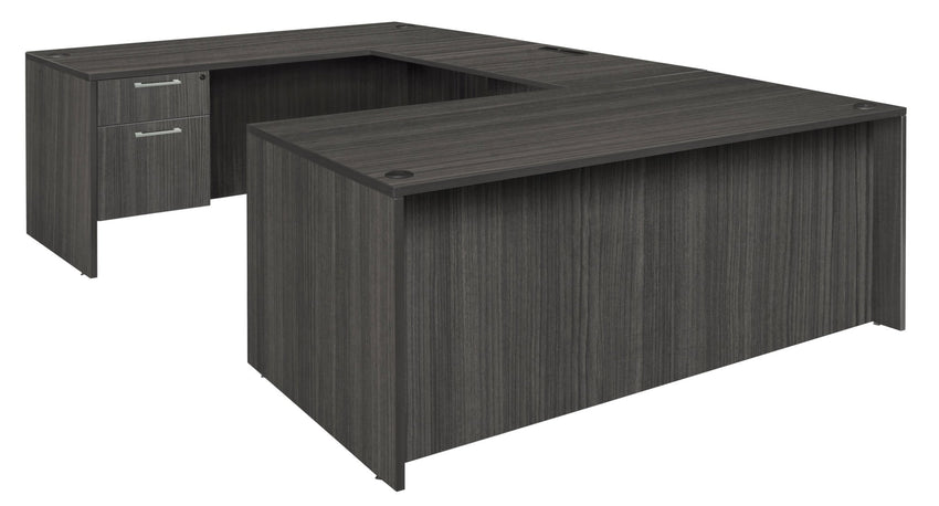 Regency Legacy Executive 71" x 35" U - Desk with Double Pedestal & 47" Bridge 71"W x 106"D x 29"H (REG - LUD7135) - SchoolOutlet
