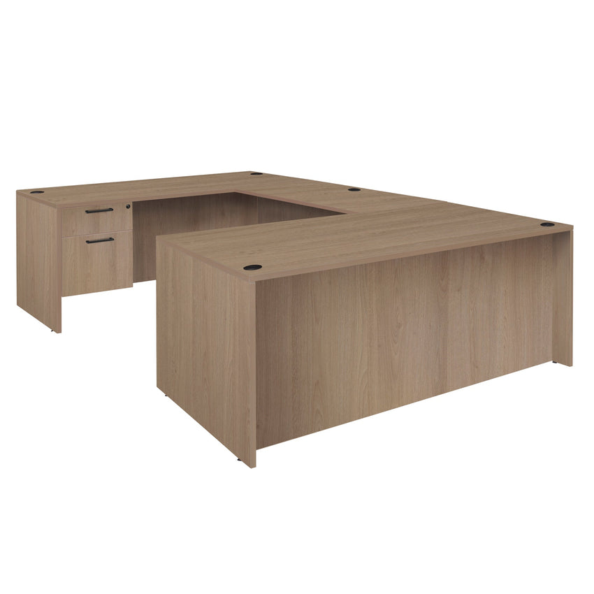 Regency Legacy Executive 71" x 35" U - Desk with Double Pedestal & 47" Bridge 71"W x 106"D x 29"H (REG - LUD7135) - SchoolOutlet
