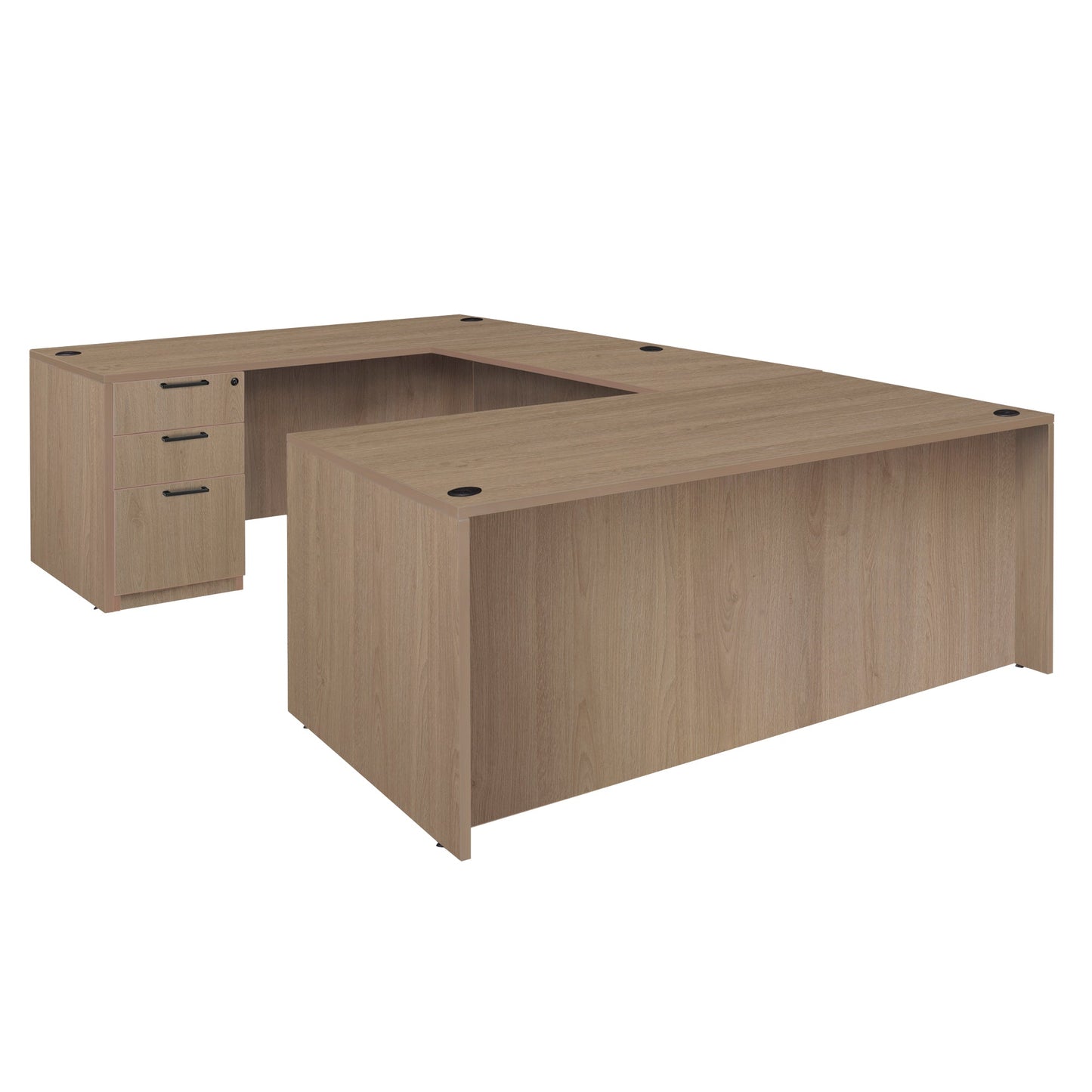 Regency Legacy Executive 71" x 35" U - Desk with Double Full Pedestal Drawer Unit 71"W x 106"D x 29"H (REG - LUDF7135) - SchoolOutlet