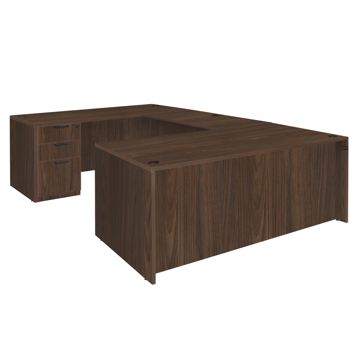 Regency Legacy Executive 71" x 35" U - Desk with Double Full Pedestal Drawer Unit 71"W x 106"D x 29"H (REG - LUDF7135) - SchoolOutlet