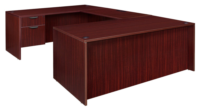 Regency Legacy Executive 71" x 35" U - Desk with Single Pedestal Drawer Unit 71"W x 106"D x 29"H (REG - LUDSP7135) - SchoolOutlet