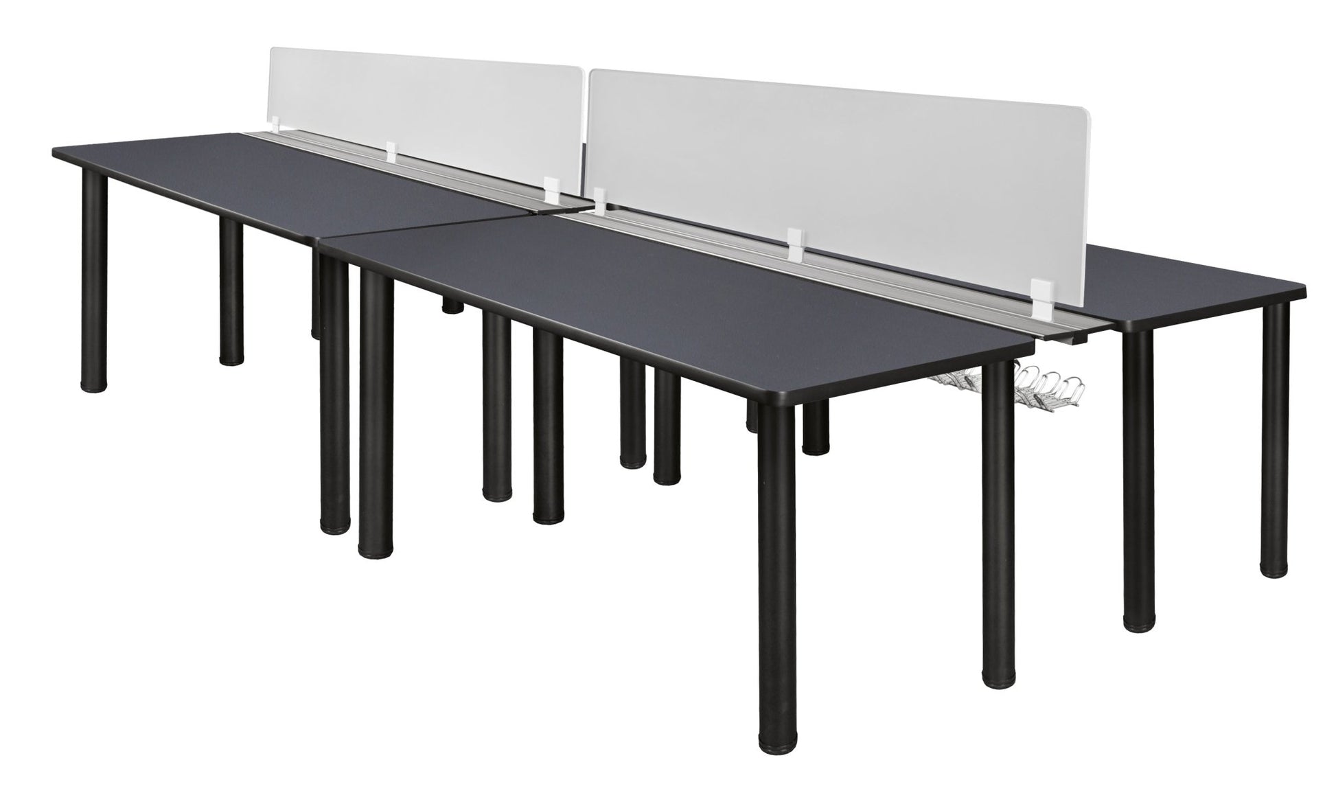 Regency Kee 4 Person Workstation Desk with Privacy Divider (120"W x 58"D) - SchoolOutlet