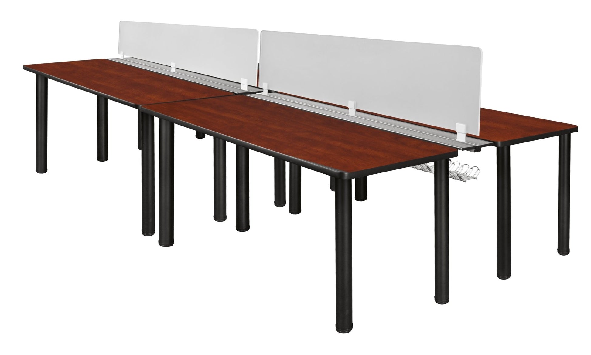 Regency Kee 4 Person Workstation Desk with Privacy Divider (132"W x 58"D) - SchoolOutlet