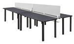 Regency Kee 4 Person Workstation Desk with Privacy Divider (132