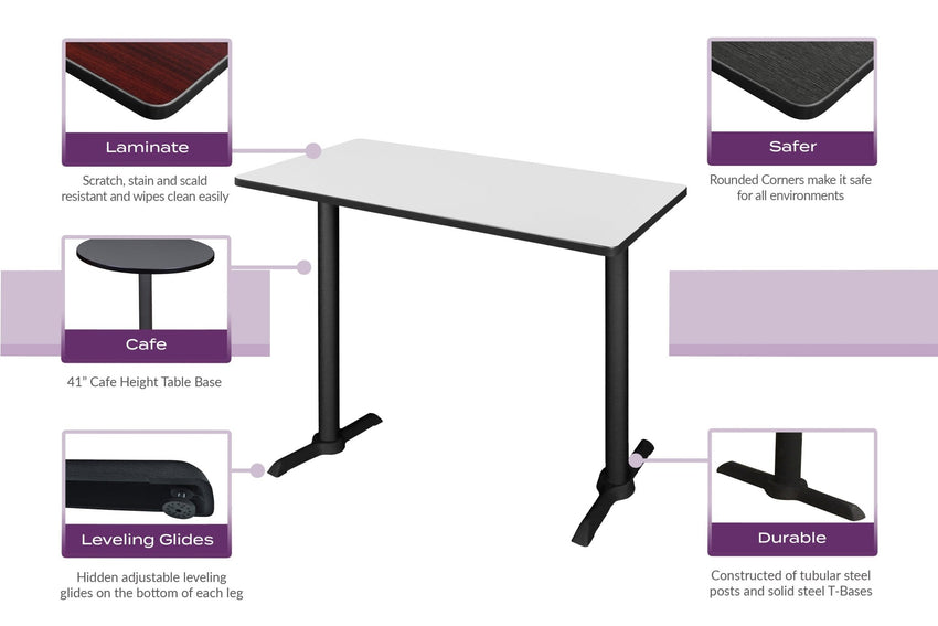 Regency Cain Steel T - Base Cafe Training Seminar Table 60"W x 24"D x 29"H (REG - MCTRCT6024) - SchoolOutlet