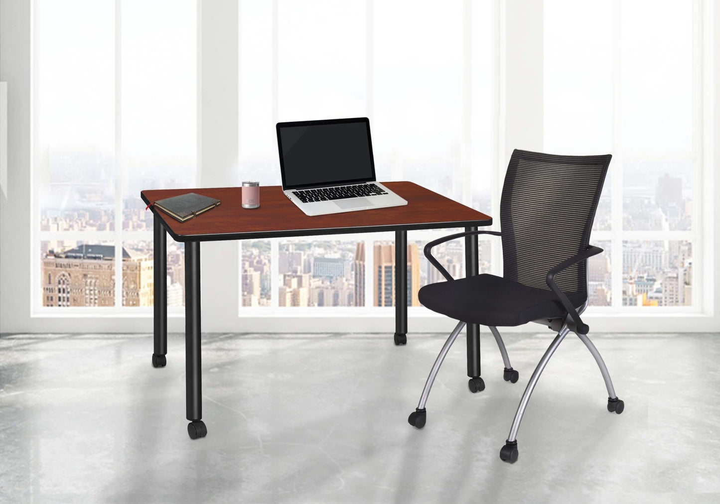 Regency Kee Mobile Desk Black Legs Agile 48"W x 24"D x 29"H (REG - MDCL4824) - SchoolOutlet