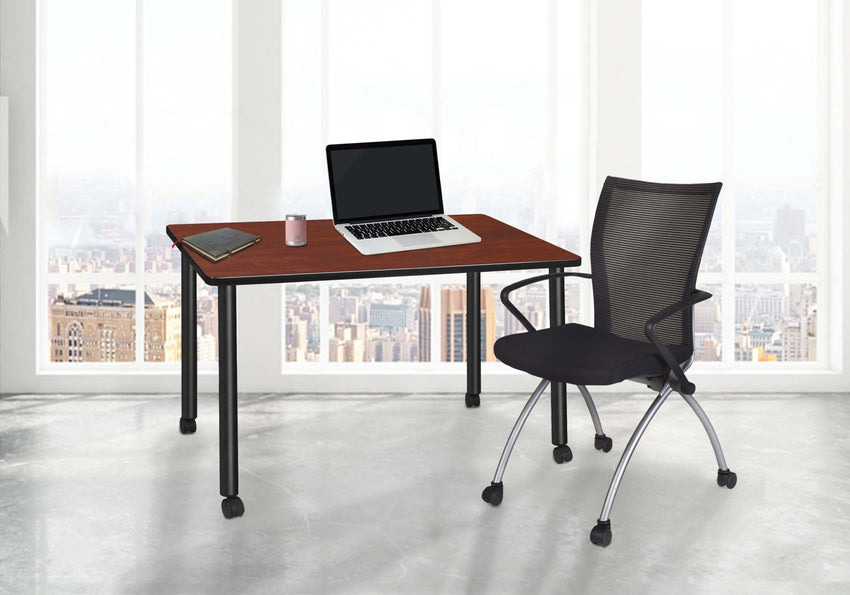 Regency Kee Mobile Desk Black Legs Agile 48"W x 24"D x 29"H (REG - MDCL4824) - SchoolOutlet