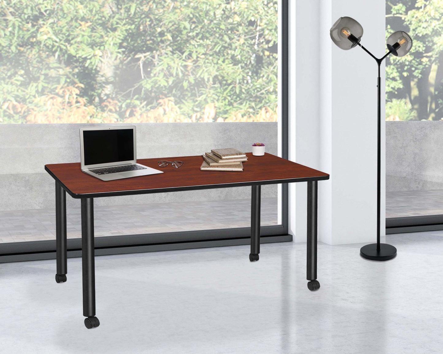 Regency Kee Mobile Desk Black Legs Versatile 66"W x 24"D x 29"H (REG - MDCL6624) - SchoolOutlet