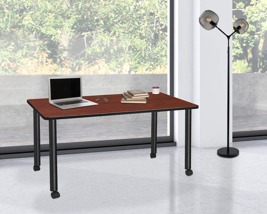 Regency Kee Mobile Desk Black Legs Versatile 66"W x 24"D x 29"H (REG - MDCL6624) - SchoolOutlet