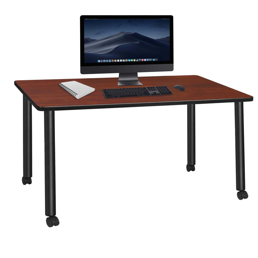 Regency Kee Mobile Desk Black Legs Versatile 66"W x 24"D x 29"H (REG - MDCL6624) - SchoolOutlet