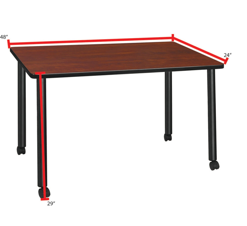 Regency Kee Mobile Desk Black Legs Functional 48"W x 24"D x 29"H (REG - MDCLMP4824) - SchoolOutlet
