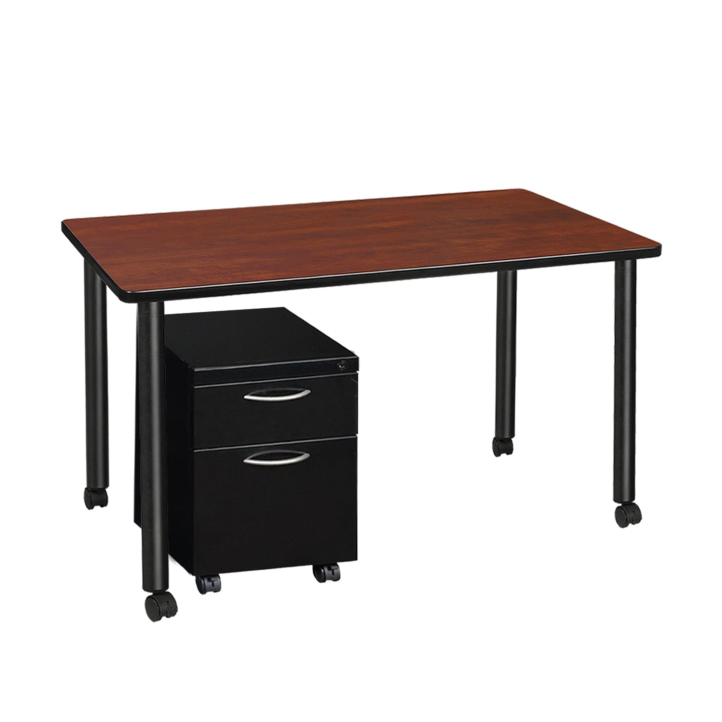 Regency Kee Mobile Desk Black Legs Functional 48"W x 24"D x 29"H (REG - MDCLMP4824) - SchoolOutlet