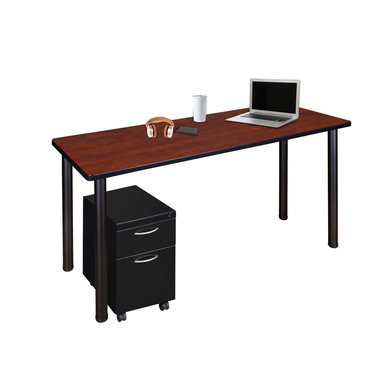 Regency Kee Mobile Desk Black Legs Functional 48"W x 24"D x 29"H (REG - MDCLMP4824) - SchoolOutlet
