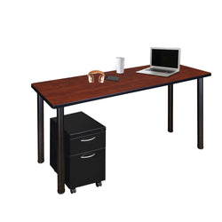 Regency Kee Mobile Desk Black Legs Functional 48"W x 24"D x 29"H (REG-MDCLMP4824)