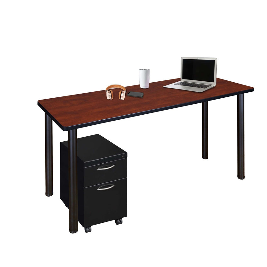 Regency Kee Mobile Desk Black Legs Functional 48"W x 24"D x 29"H (REG - MDCLMP4824) - SchoolOutlet
