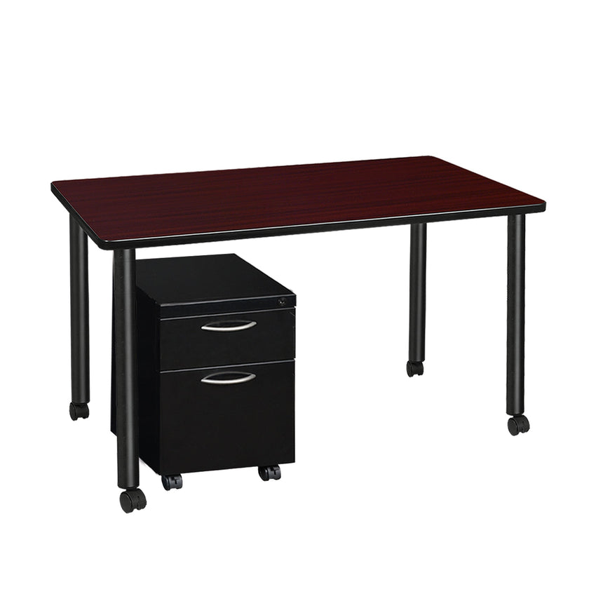 Regency Kee Mobile Desk Black Legs Functional 48"W x 24"D x 29"H (REG - MDCLMP4824) - SchoolOutlet