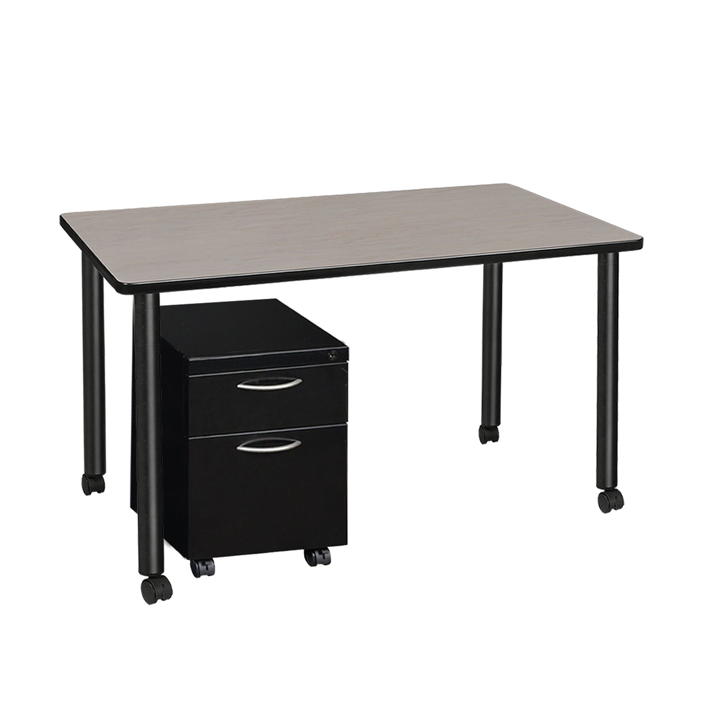 Regency Kee Mobile Desk Black Legs Functional 48"W x 24"D x 29"H (REG - MDCLMP4824) - SchoolOutlet