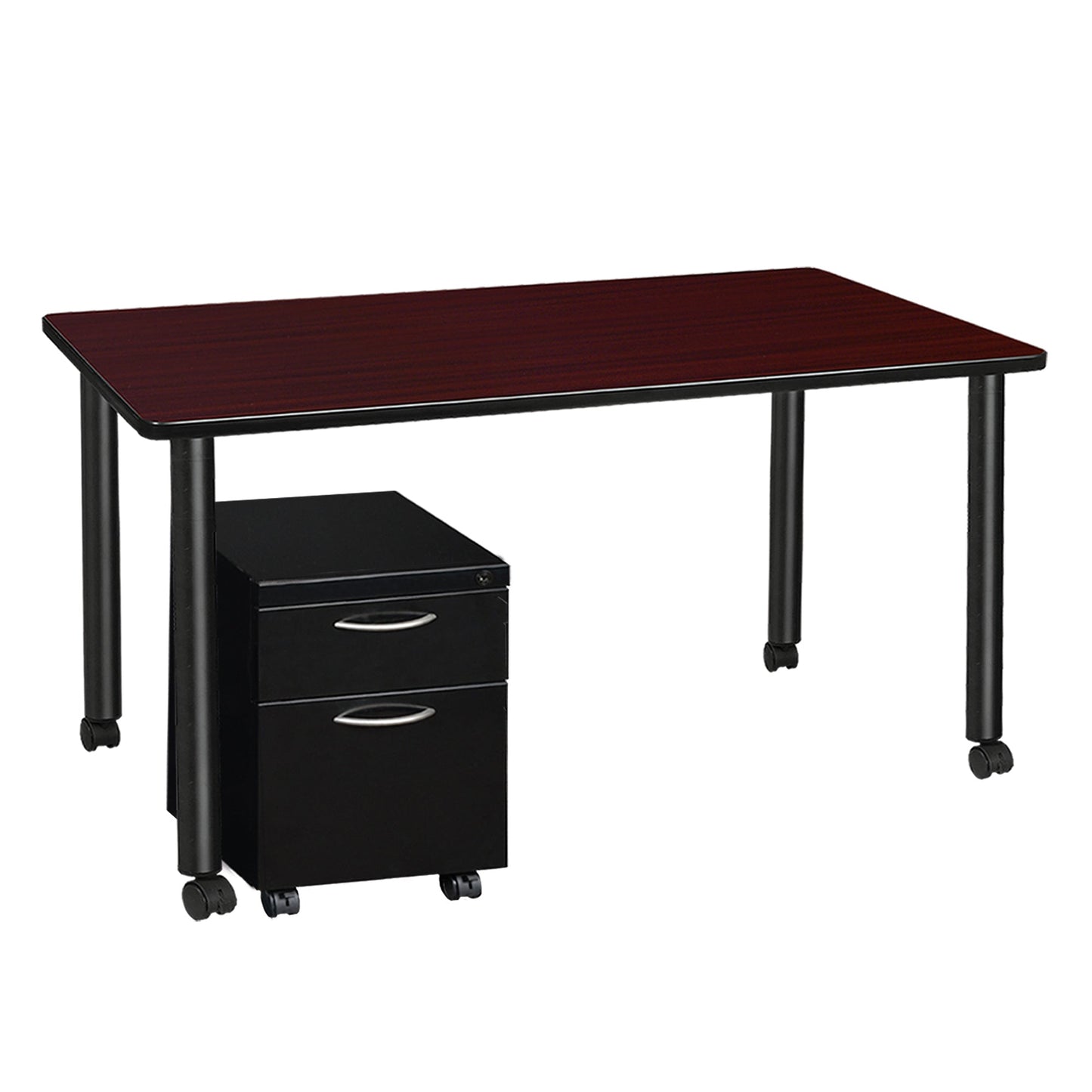 Regency Kee Mobile Desk Black Legs Flexible 60"W x 24"D x 29"H (REG - MDCLMP6024) - SchoolOutlet