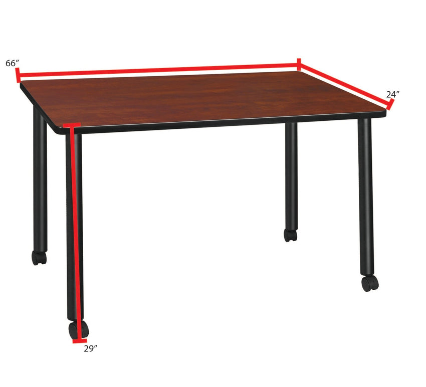 Regency Kee Mobile Desk Black Legs Adaptable 66"W x 24"D x 29"H (REG - MDCLMP6624) - SchoolOutlet