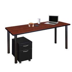 Regency Kee Mobile Desk Black Legs Adaptable 66"W x 24"D x 29"H (REG-MDCLMP6624)