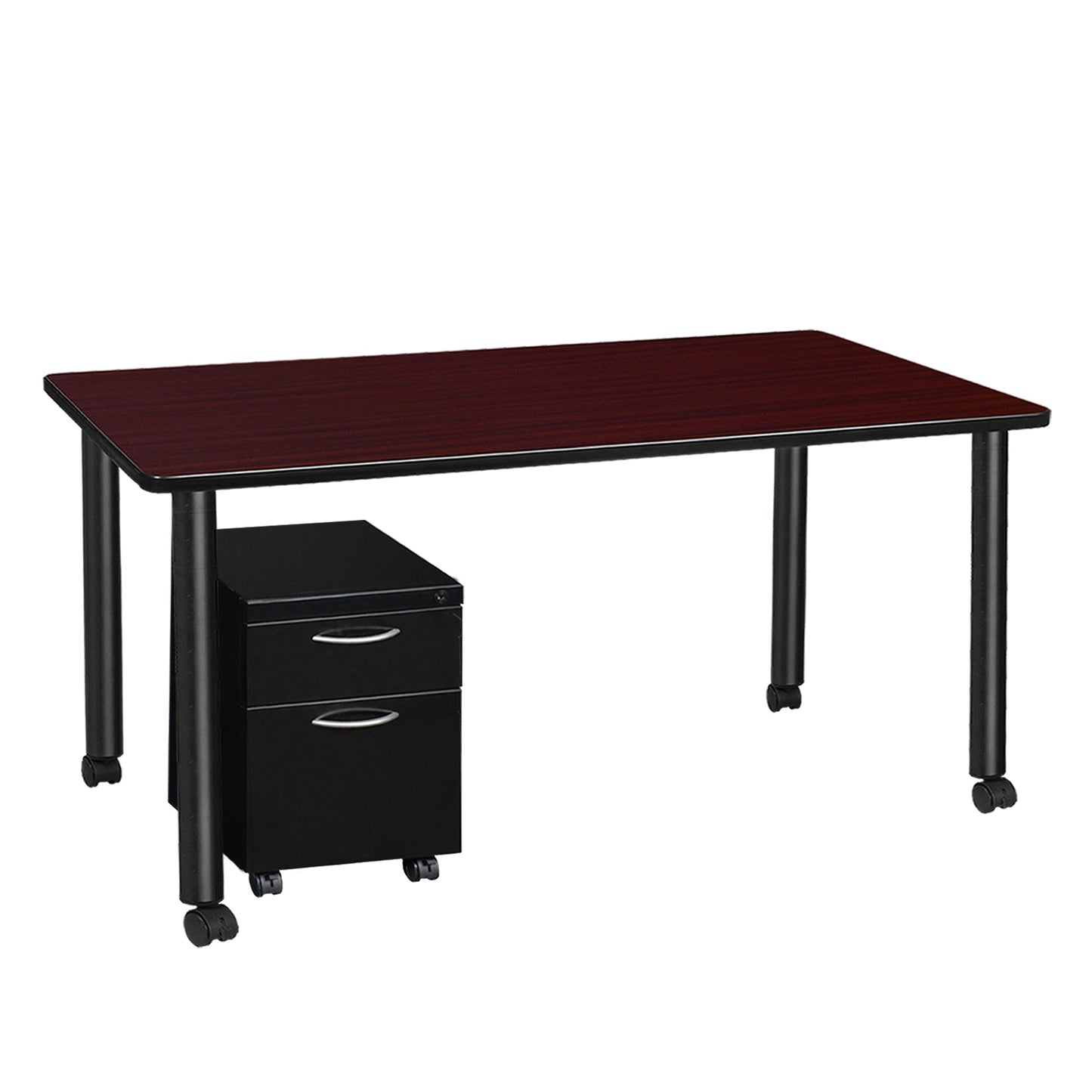 Regency Kee Mobile Desk Black Legs Adaptable 66"W x 24"D x 29"H (REG - MDCLMP6624) - SchoolOutlet
