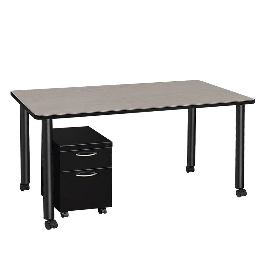 Regency Kee Mobile Desk Black Legs Adaptable 66"W x 24"D x 29"H (REG - MDCLMP6624) - SchoolOutlet