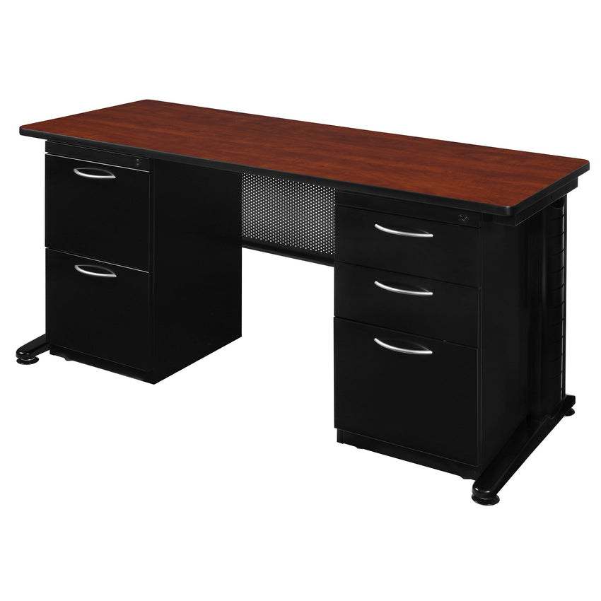 Regency Fusion 72" x 30" Teachers Desk with Double Pedestal Drawer Unit - SchoolOutlet