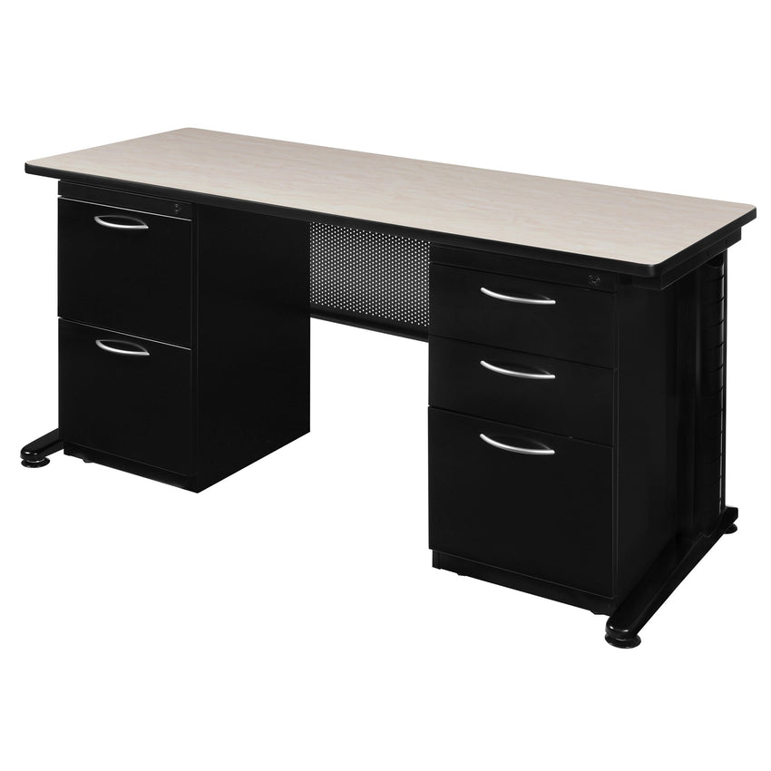 Regency Fusion 72" x 30" Teachers Desk with Double Pedestal Drawer Unit - SchoolOutlet