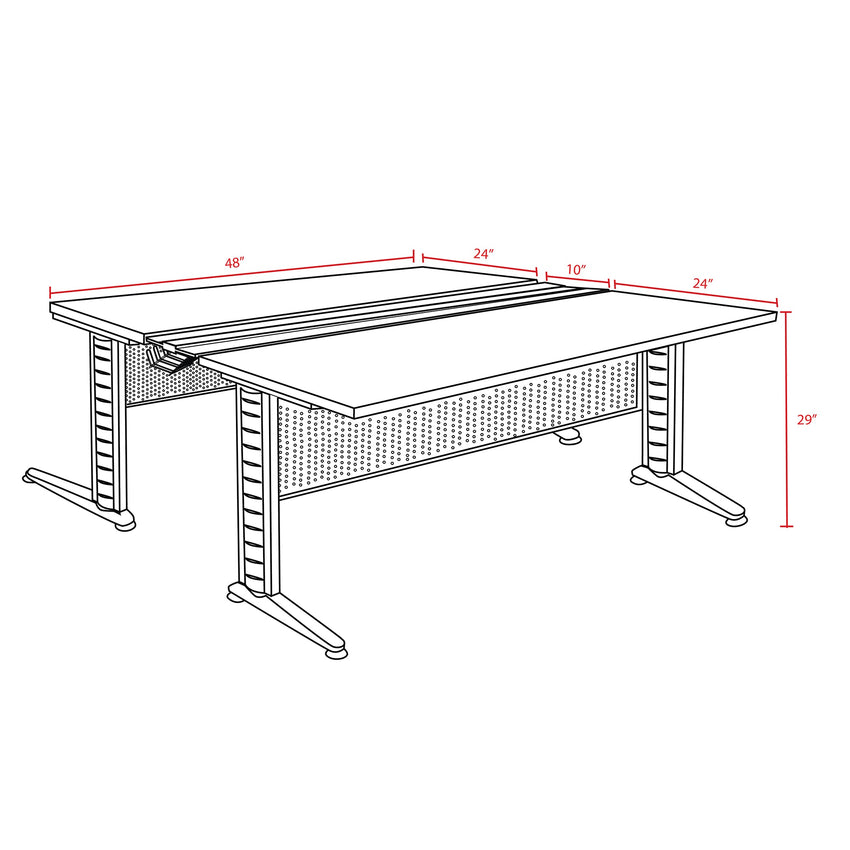 Regency Fusion 2 Person Bench Workstation Desk Collaborative 48"W x 58"D x 29"H (REG - MFB4858) - SchoolOutlet