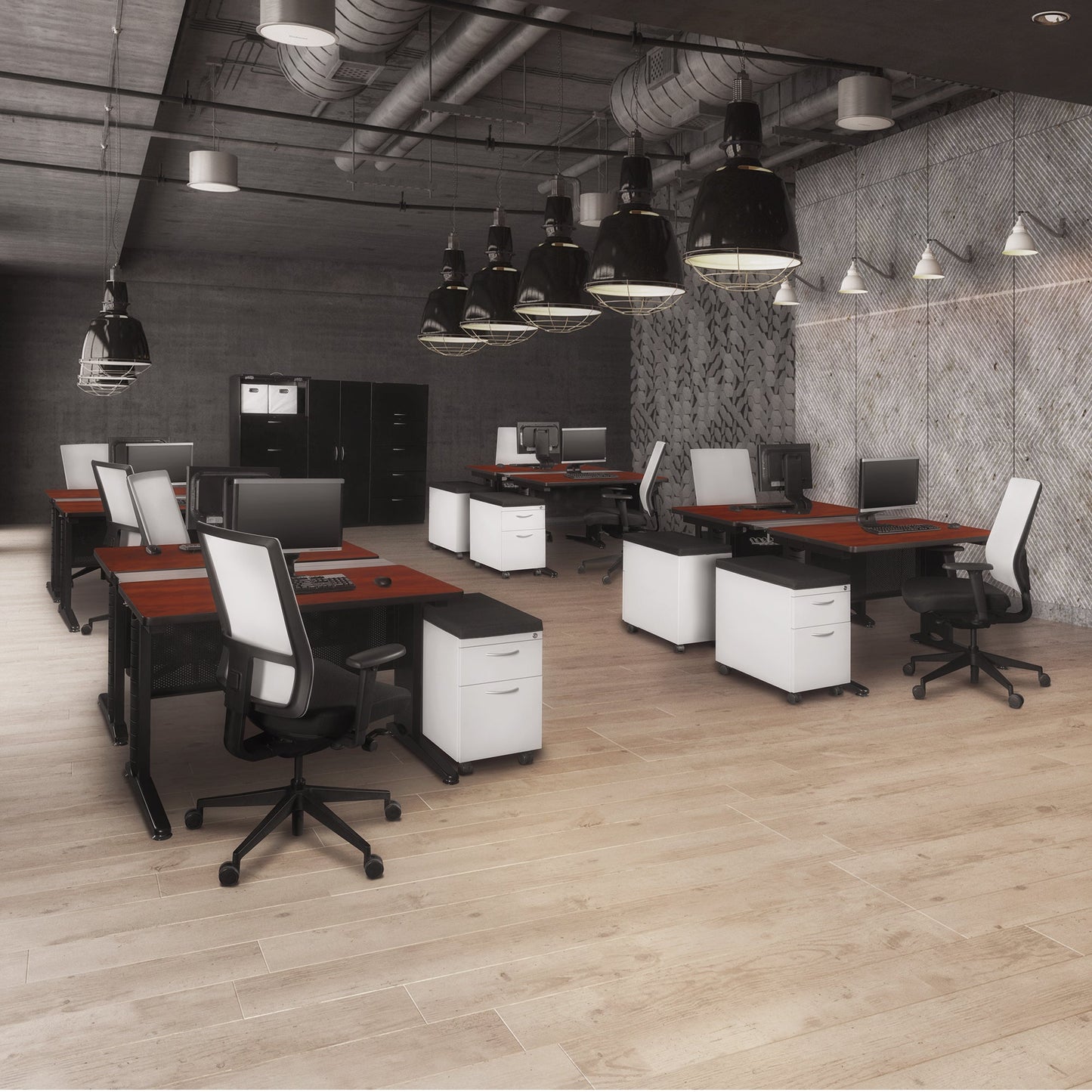 Regency Fusion 2 Person Bench Workstation Desk Collaborative 48"W x 58"D x 29"H (REG - MFB4858) - SchoolOutlet