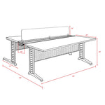 Regency Fusion 2 Person Bench Workstation Desk Privacy 48