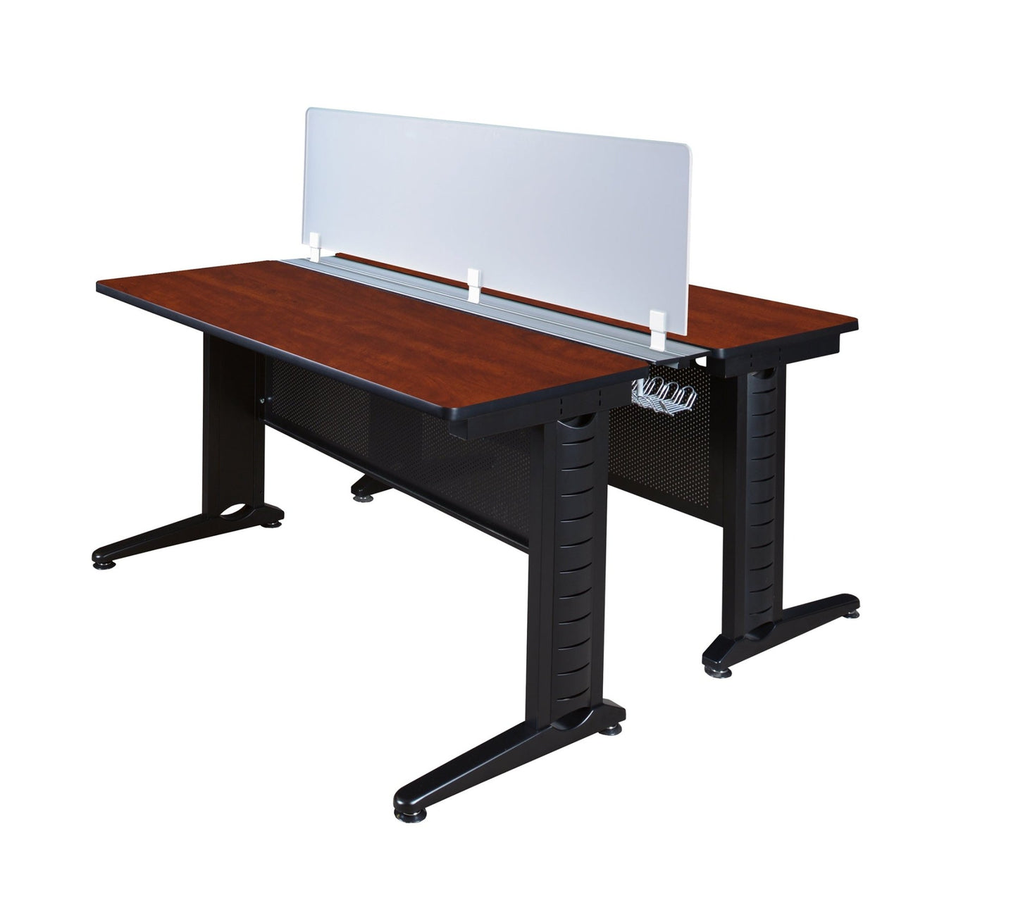 Regency Fusion 2 Person Bench Workstation Desk Privacy 48"W x 58"D x 29"H (REG - MFBPD4858) - SchoolOutlet