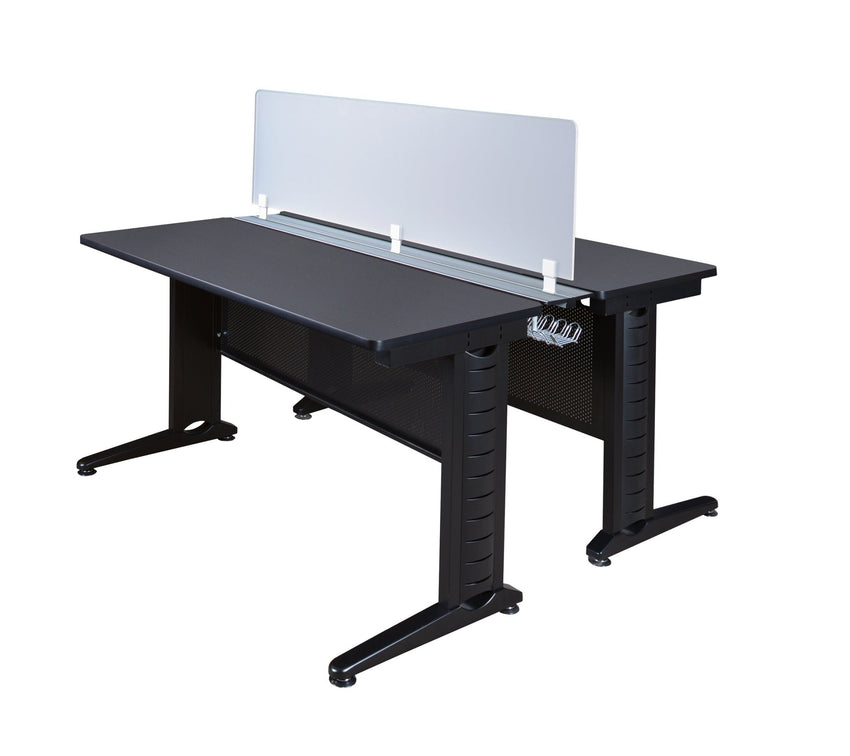 Regency Fusion 2 Person Bench Workstation Desk Privacy 48"W x 58"D x 29"H (REG - MFBPD4858) - SchoolOutlet