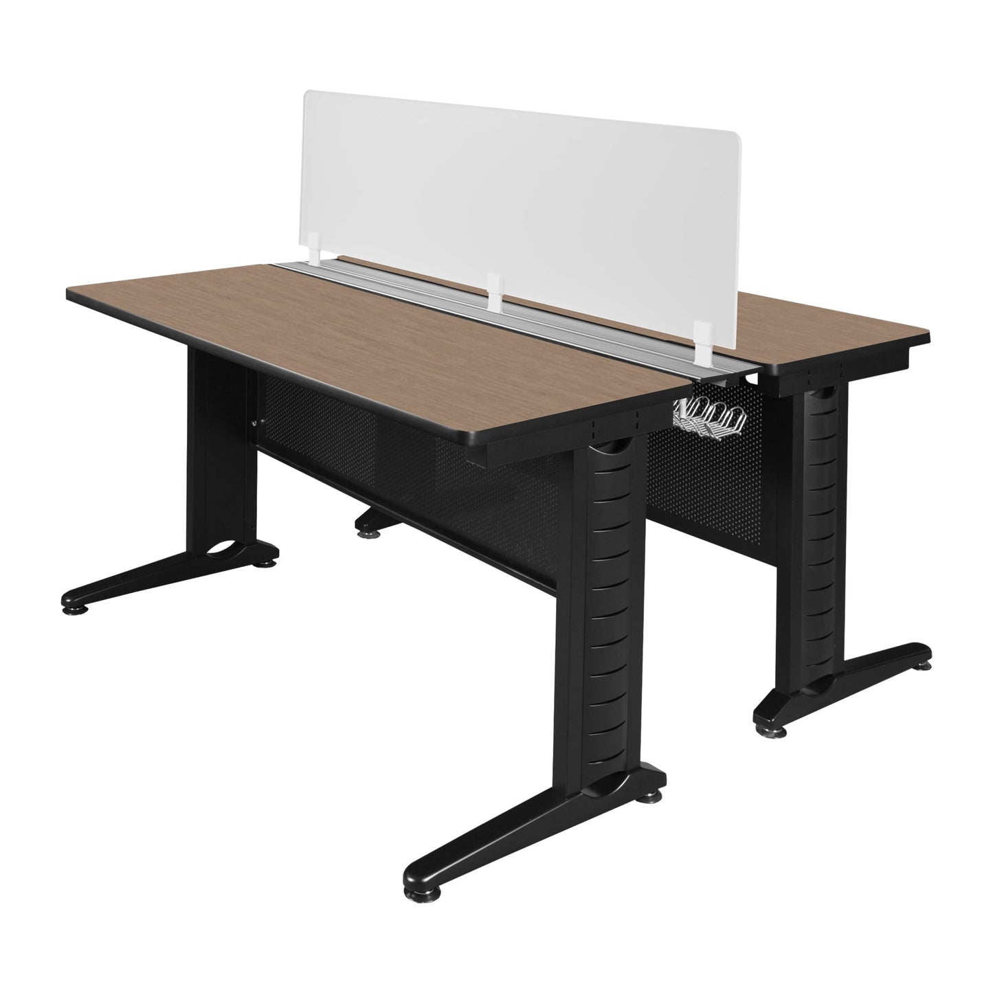 Regency Fusion 2 Person Bench Workstation Desk Privacy 48"W x 58"D x 29"H (REG - MFBPD4858) - SchoolOutlet