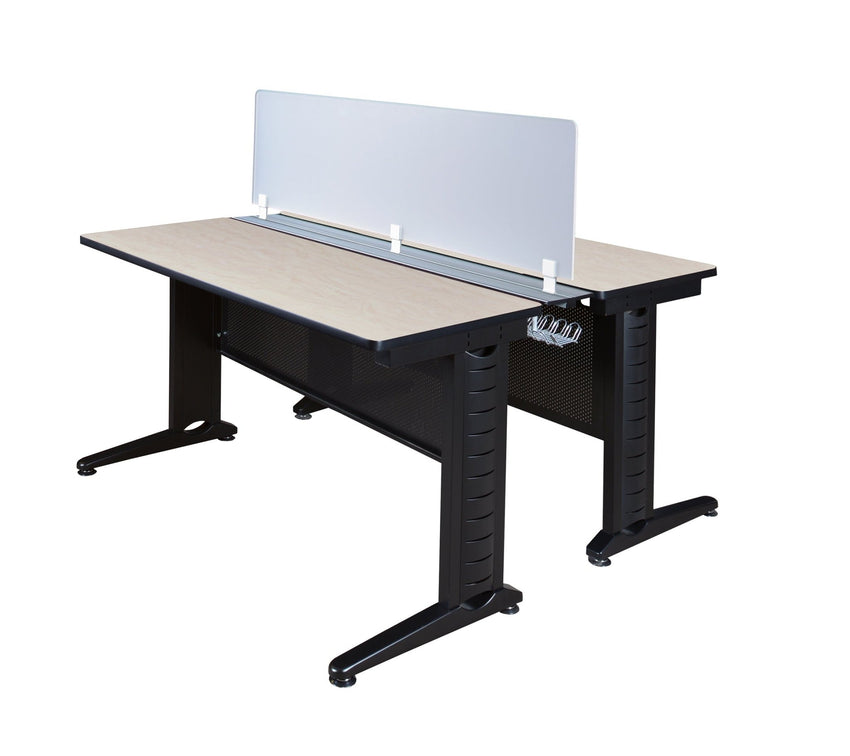 Regency Fusion 2 Person Bench Workstation Desk Privacy 48"W x 58"D x 29"H (REG - MFBPD4858) - SchoolOutlet