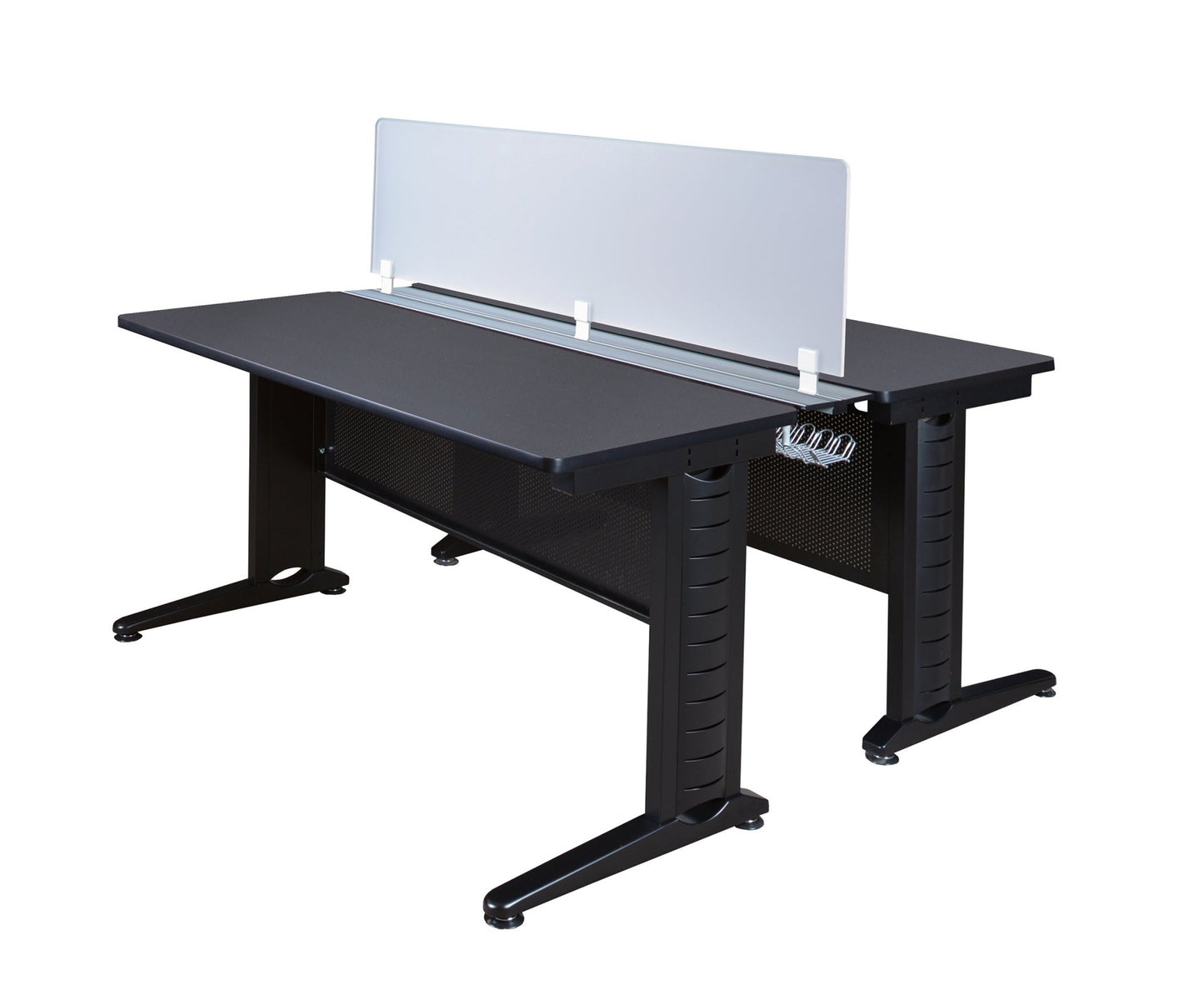 Regency Fusion 2 Person Bench Workstation Desk Privacy 66"W x 58"D x 29"H (REG - MFBPD6658) - SchoolOutlet