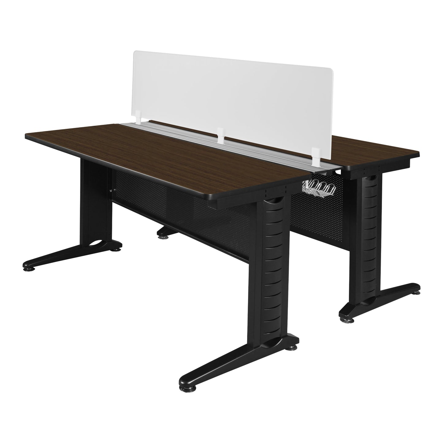 Regency Fusion 2 Person Bench Workstation Desk Privacy 66"W x 58"D x 29"H (REG - MFBPD6658) - SchoolOutlet