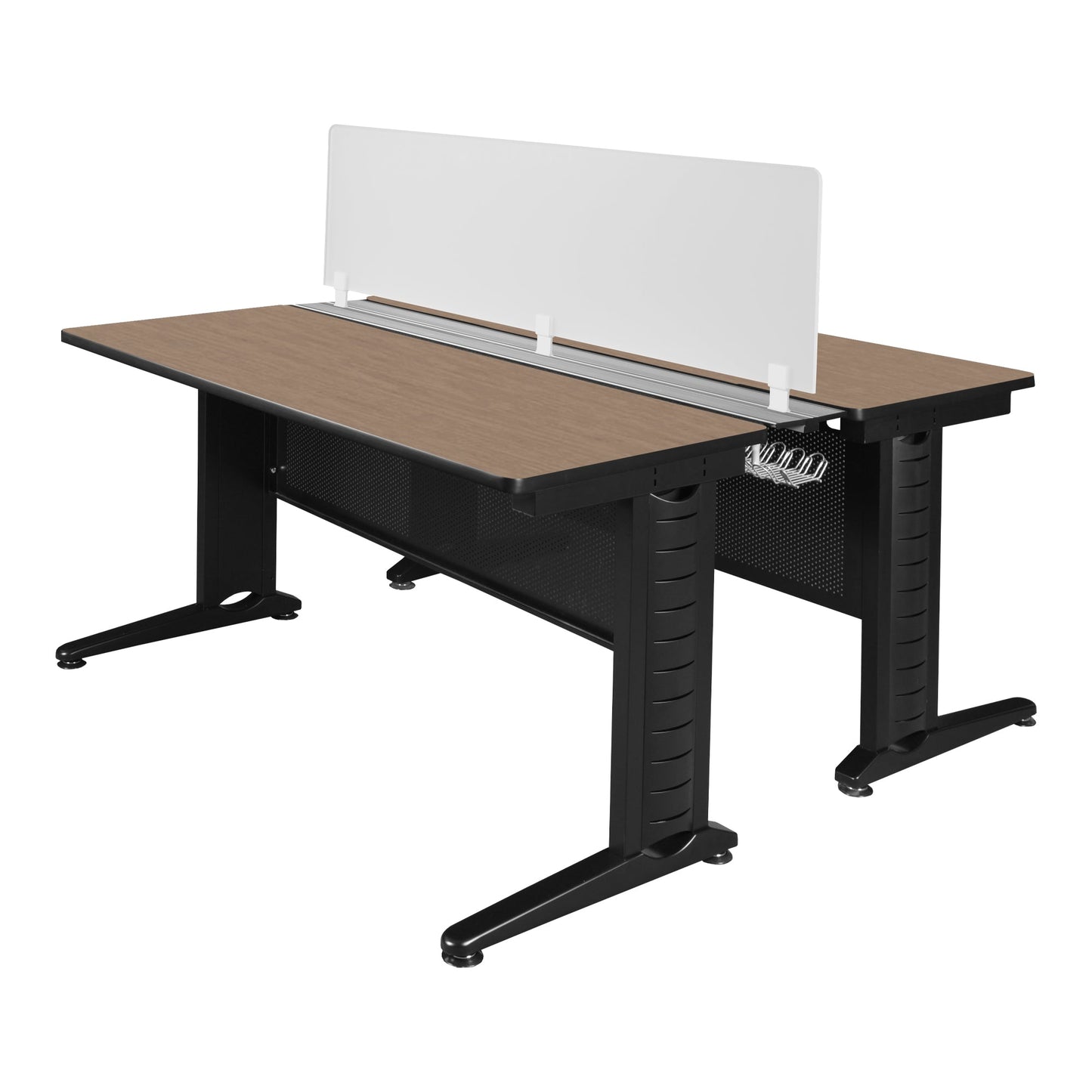Regency Fusion 2 Person Bench Workstation Desk Privacy 72"W x 58"D x 29"H (REG - MFBPD7258) - SchoolOutlet
