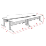 Regency Fusion 4 Person Double Bench Workstation Desk Privacy 96