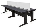 Regency Fusion 4 Person Double Bench Workstation Desk Privacy 96