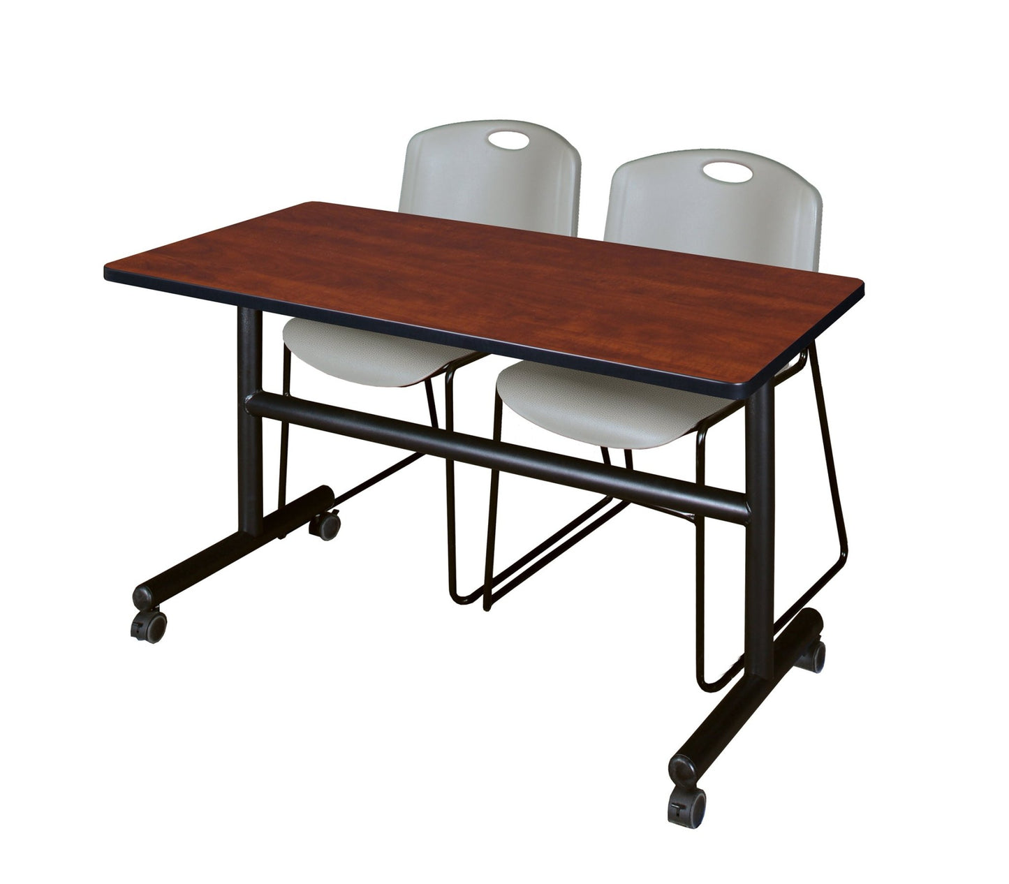 Regency Kobe Flip - Top Training Table & 2 Zeng Stack Chairs Set 48"W x 24"D x 29"H (REG - MKFT4824 - ZNG) - SchoolOutlet