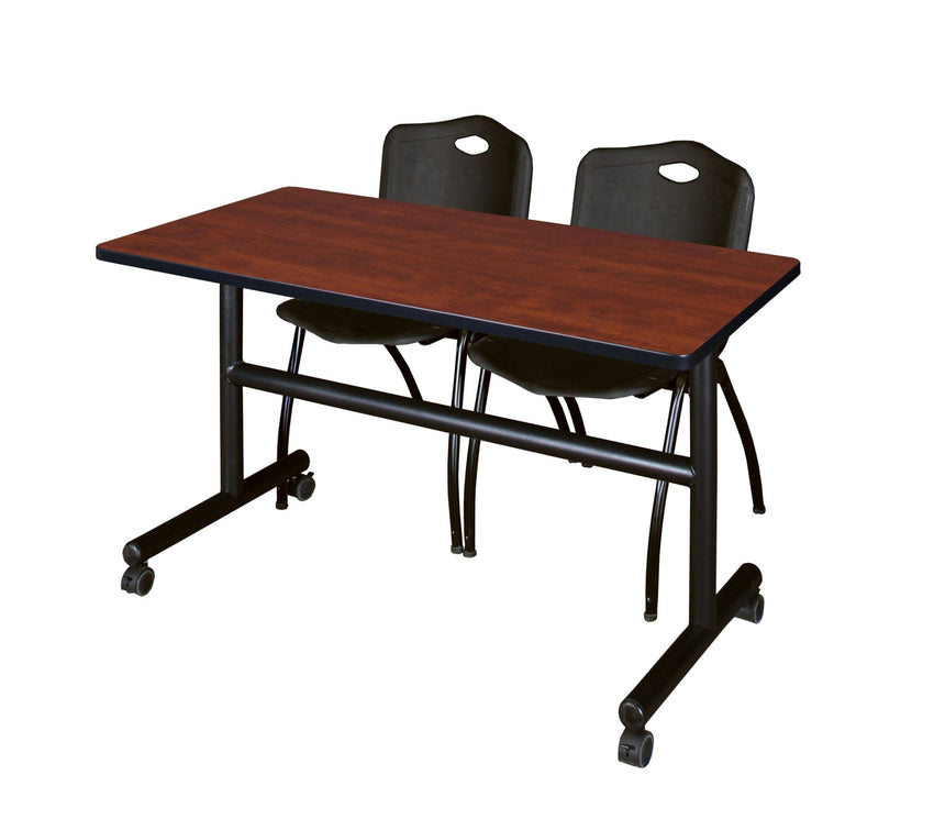 Regency Kobe Flip - Top Training Table & 2 M Stack Chairs 48"W x 24"D x 29"H (REG - MKFT4824 - 2M) - SchoolOutlet