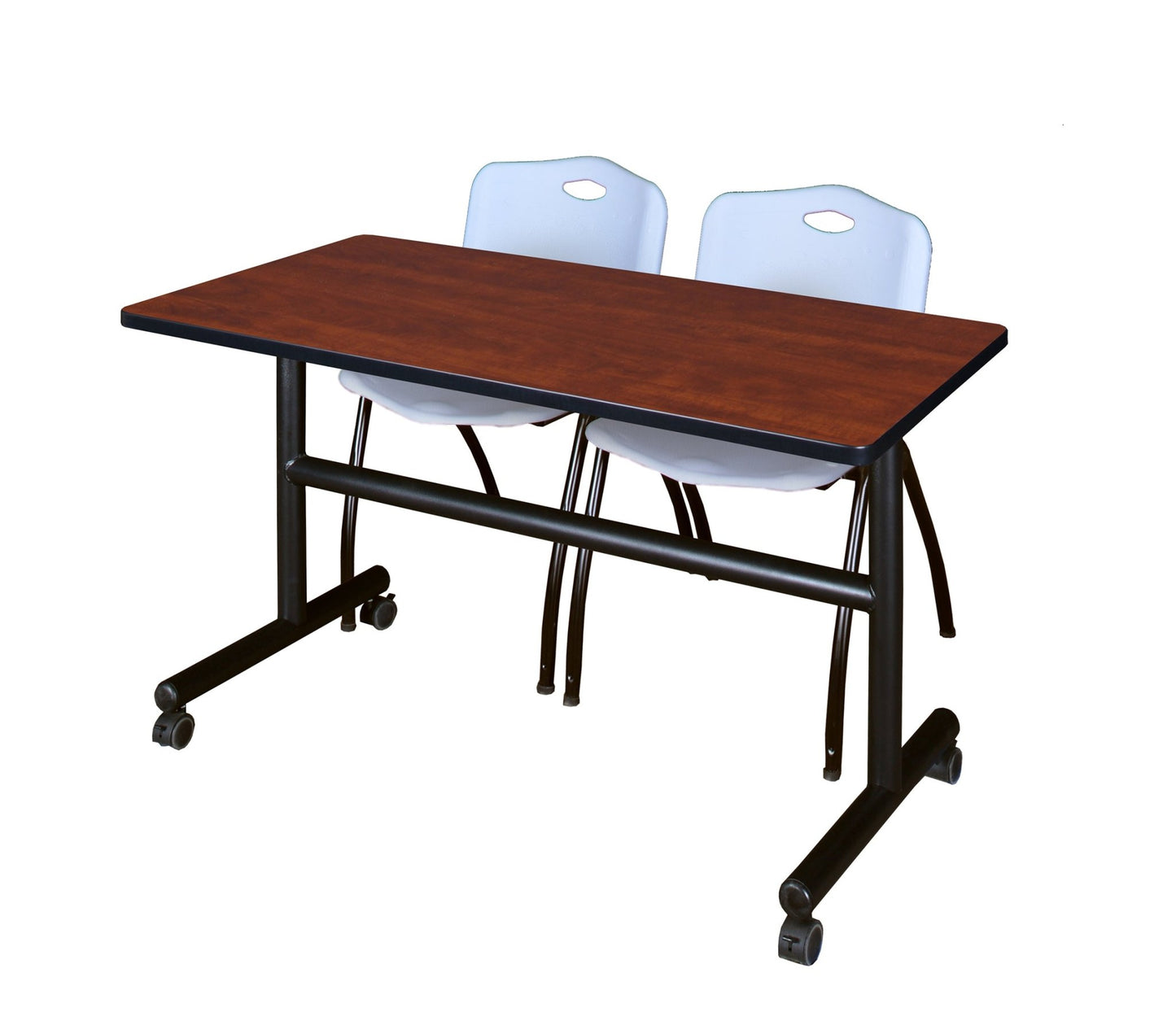 Regency Kobe Flip - Top Training Table & 2 M Stack Chairs 48"W x 24"D x 29"H (REG - MKFT4824 - 2M) - SchoolOutlet
